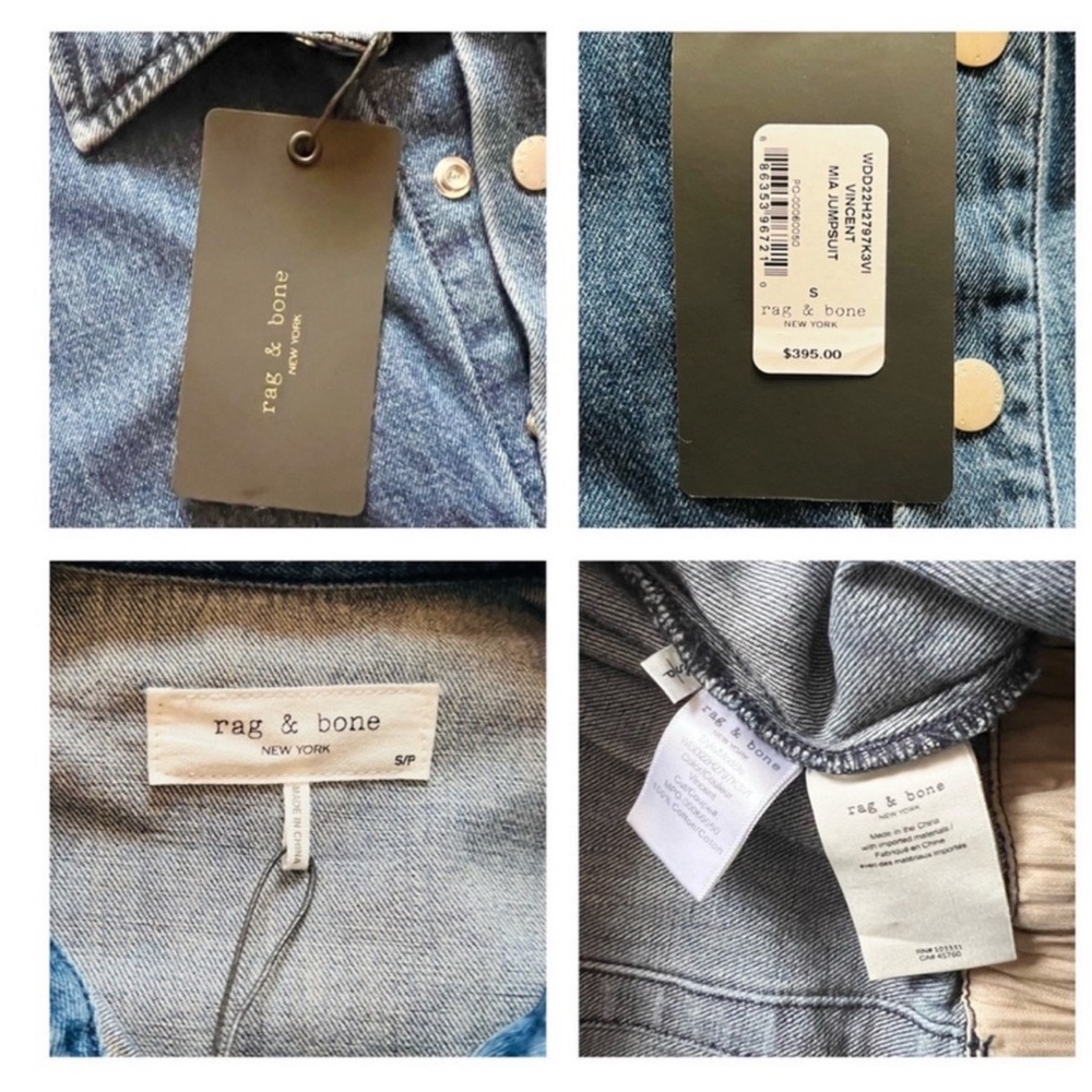 New! Rag & Bone Mia Denim Utility Jumpsuit - Picture 12 of 12